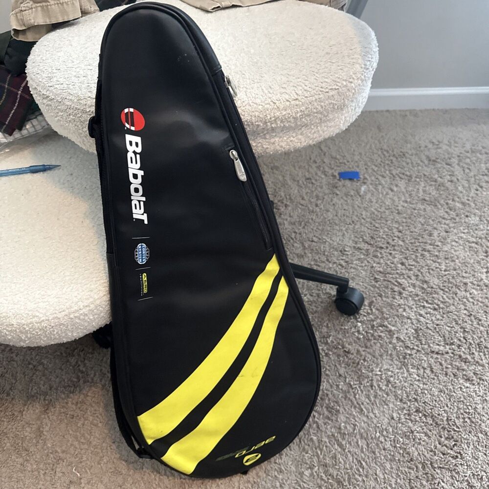 Babolat Aero Series Tennis Racquet Carry Bag With Shoulder Strap Black Yellow